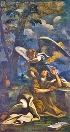 Painting of Elijah being fed by an angel